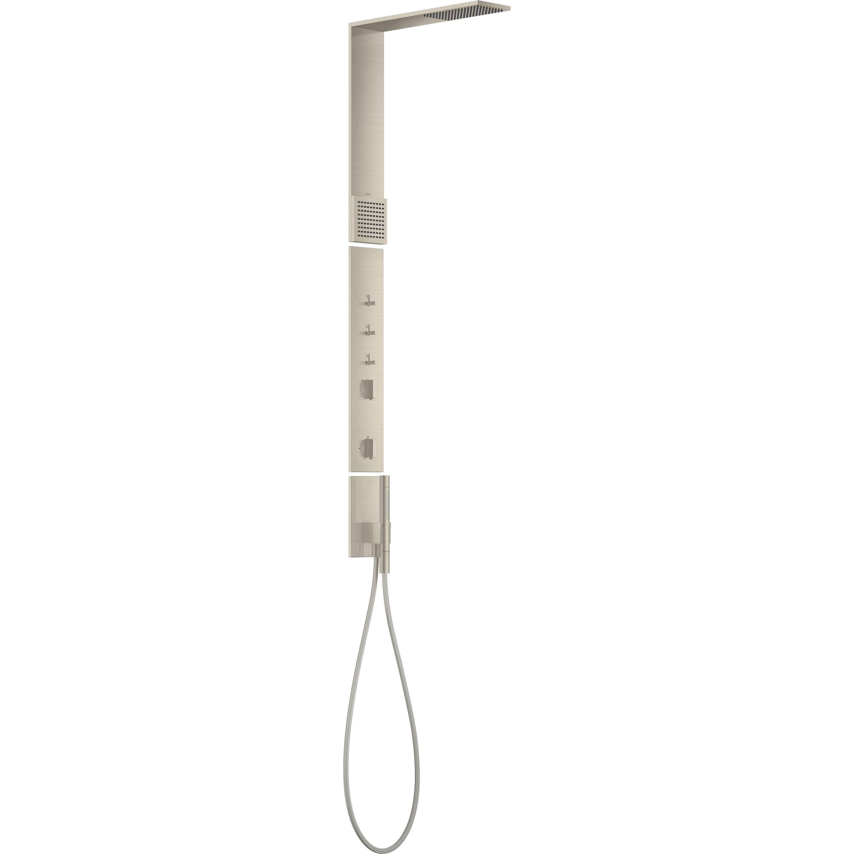 hansgrohe, Duschsystem, AXOR ShowerComposition Duschpaneel, mit Thermostat, Kopfbrause 110/220, Schulterbrause, in