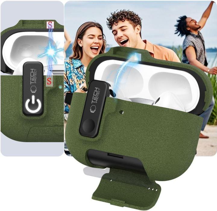 Image du produit 4Kom Headphone case Tech-Protect Apple AIRPODS PRO 3 SLIM HOOK Green (Manchon pour casque d'écoute)