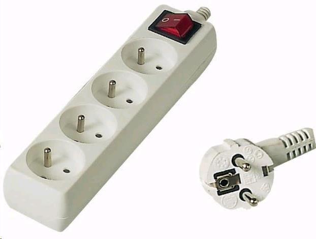 Actual product image PremiumCord PP4K-07 power extension 4 AC outlet(s) White (4x, CEE 7/5, 7 m)