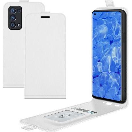 Cover-Discount OPPO Reno6 Pro - Klassisches Flip Case vertikal weiss (Oppo Reno 6), Smartphone Hülle, Weiss