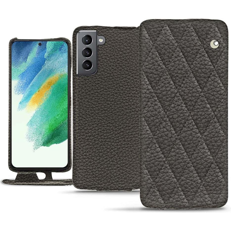 Thumbnail - Noreve Lederschutzhülle vertikal (Samsung Galaxy S21 FE), Smartphone Hülle, Grau