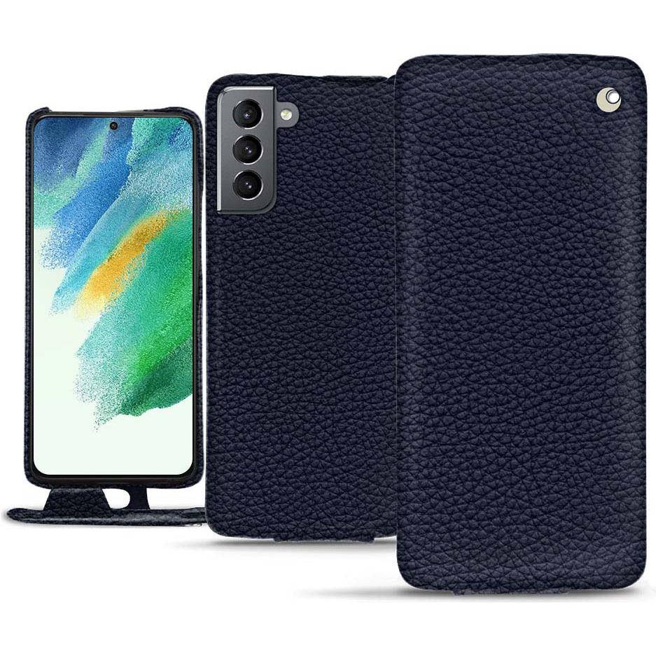 Noreve Lederschutzhülle vertikal (Samsung Galaxy S21 FE), Smartphone Hülle, Violett