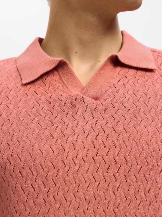 Produktbild Selected Homme Häkel-Look Polohemd aus Strick (L)