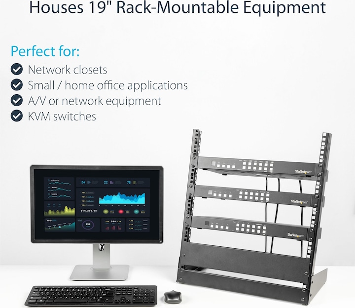 Produktbild StarTech 12U 19IN OPEN FRAME 2POST RACK (12 HE, 19 Zoll Rack)