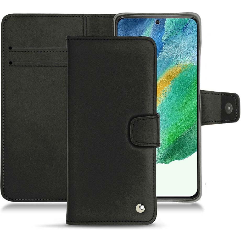 Noreve Lederschutzhülle Wallet (Samsung Galaxy S21 FE), Smartphone Hülle, Schwarz