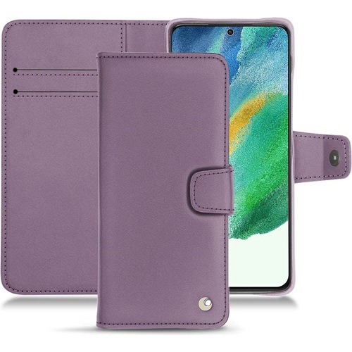 Noreve Lederschutzhülle Wallet (Samsung Galaxy S21 FE), Smartphone Hülle, Violett