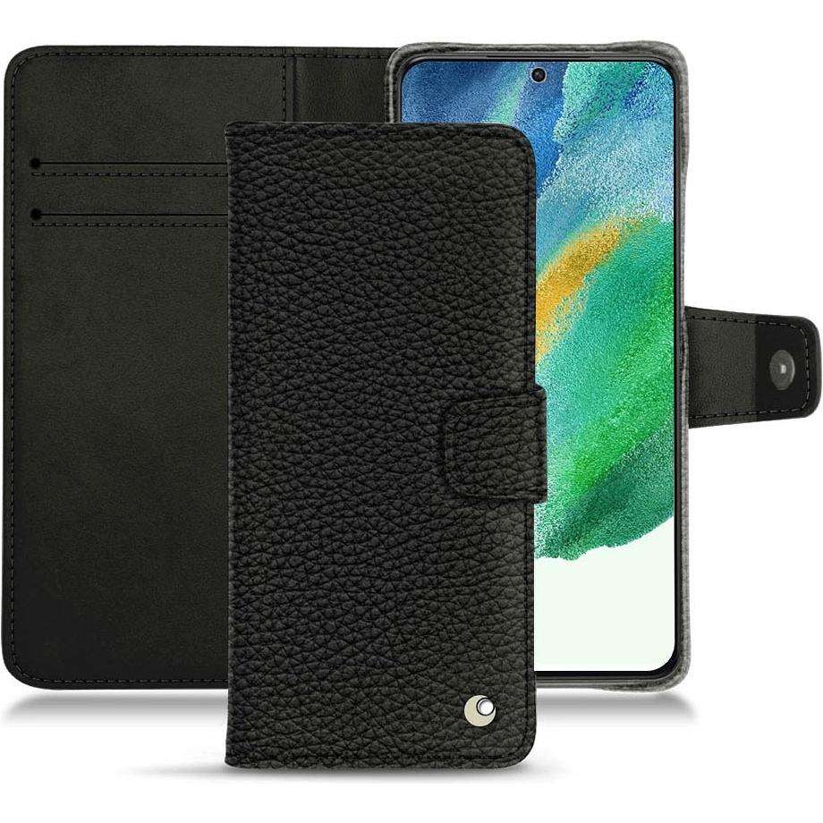 Noreve Lederschutzhülle Wallet (Samsung Galaxy S21 FE), Smartphone Hülle, Schwarz