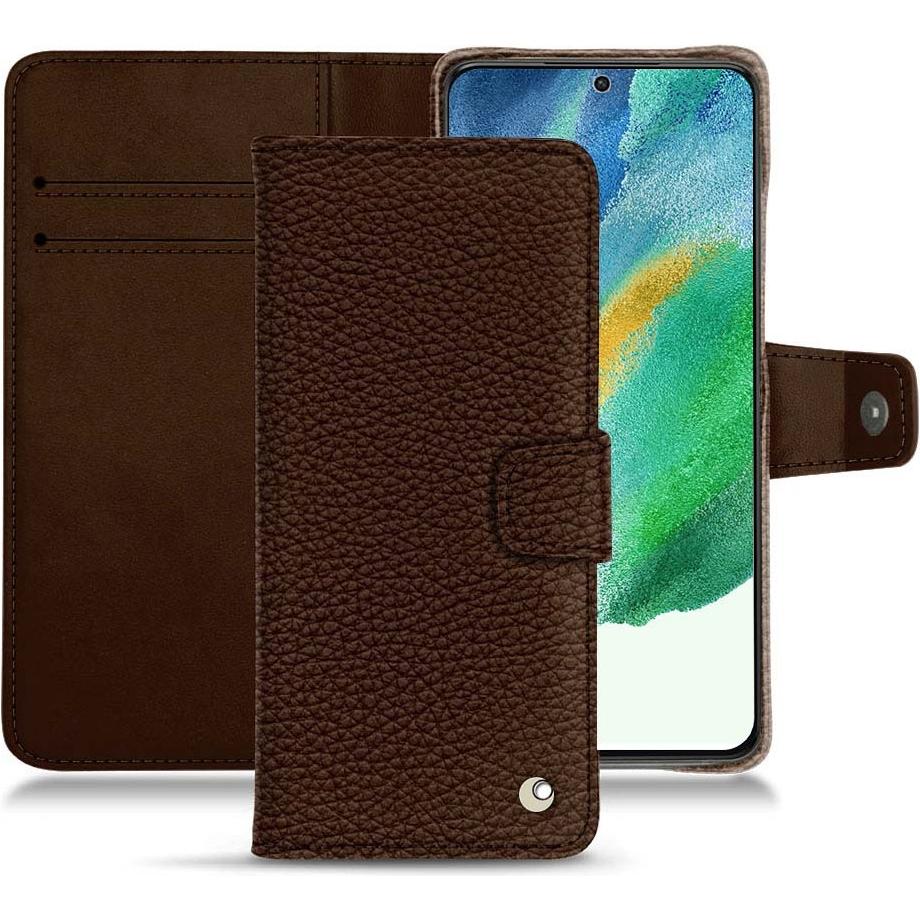 Thumbnail - Noreve Lederschutzhülle Wallet (Samsung Galaxy S21 FE), Smartphone Hülle, Braun