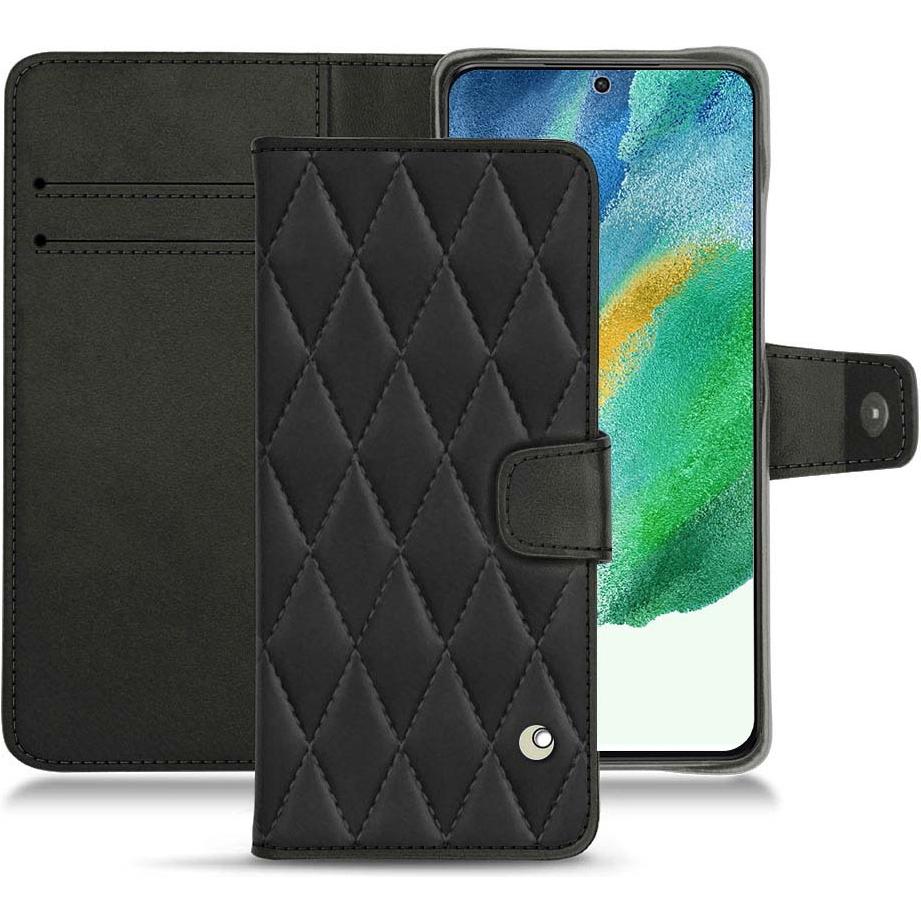 Noreve Lederschutzhülle Wallet (Samsung Galaxy S21 FE), Smartphone Hülle, Schwarz