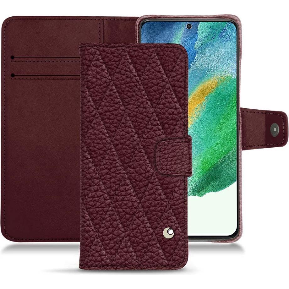 Noreve Lederschutzhülle Wallet (Samsung Galaxy S21 FE), Smartphone Hülle, Violett