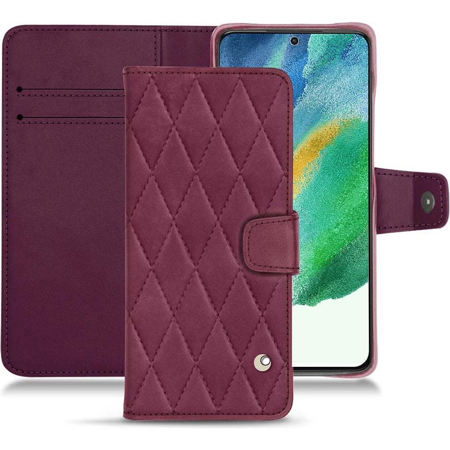Noreve Lederschutzhülle Wallet (Samsung Galaxy S21 FE), Smartphone Hülle, Violett