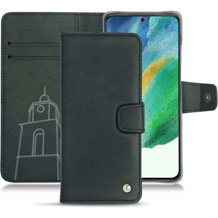Noreve Lederschutzhülle Wallet (Samsung Galaxy S21 FE), Smartphone Hülle, Blau