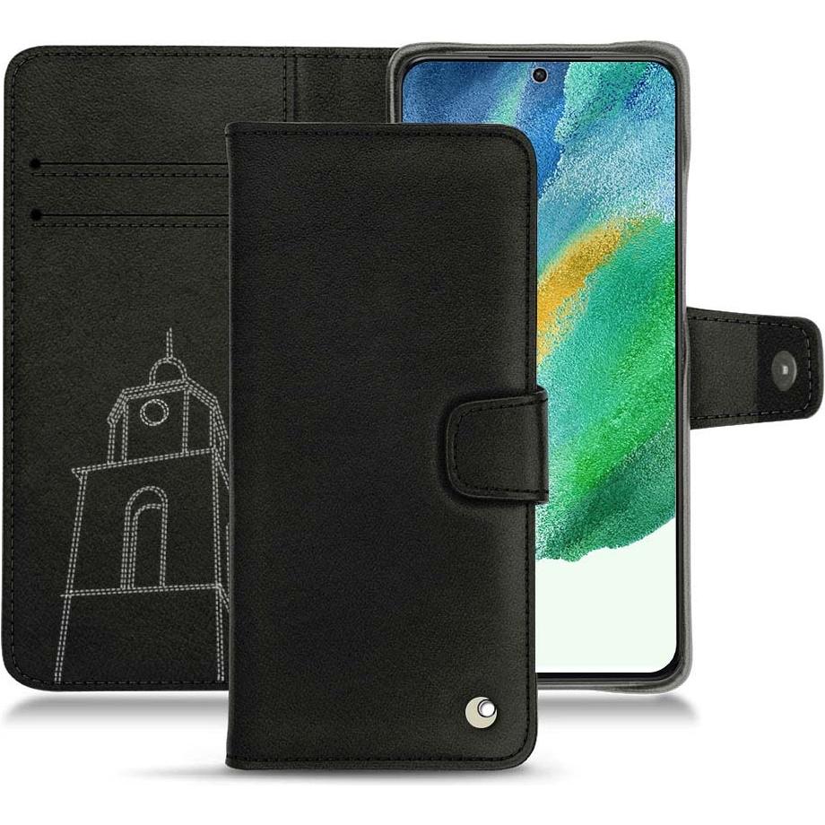 Noreve Lederschutzhülle Wallet (Samsung Galaxy S21 FE), Smartphone Hülle, Schwarz