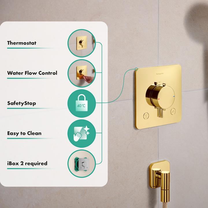 Actual product image hansgrohe Thermostatic Shower and Bathtub Mixer with Safety Stop and Dual Function Control