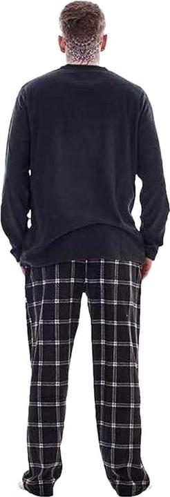Actual product image Keanu Mens Checked Microfleece Long Pyjama Set (M)