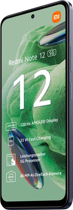 Actual product image Xiaomi Redmi Note 12 5G (128 GB, Onyx Gray, 6.67", Hybrid Dual SIM, 5G)