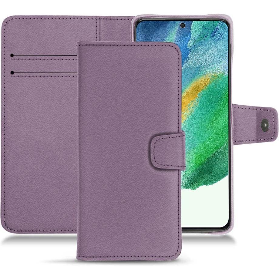 Noreve Lederschutzhülle Wallet (Samsung Galaxy S21 FE), Smartphone Hülle, Violett