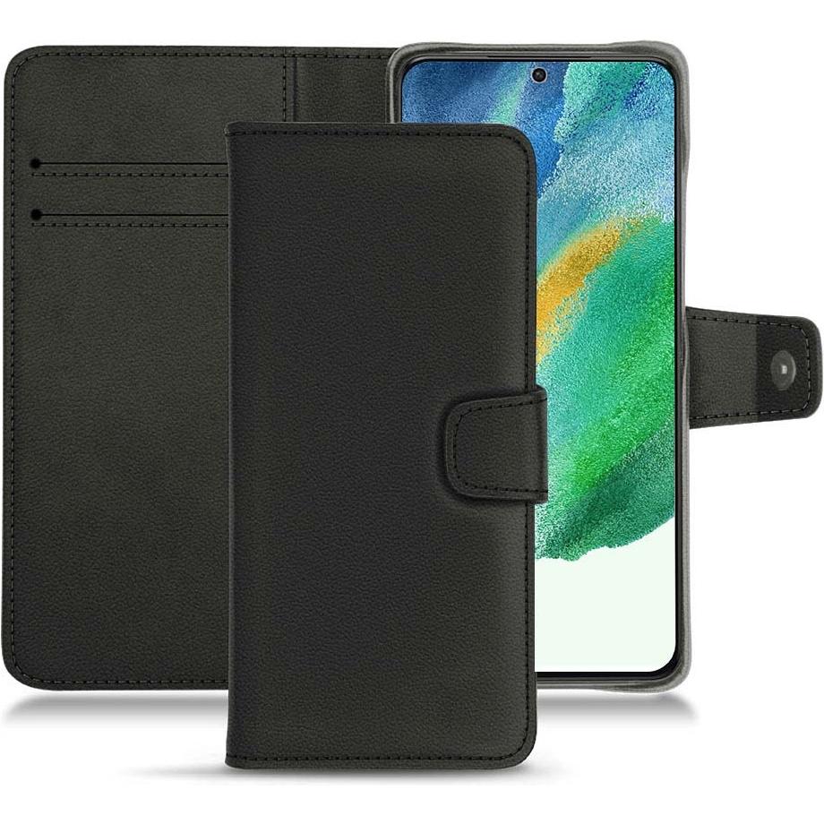 Noreve Lederschutzhülle Wallet (Samsung Galaxy S21 FE), Smartphone Hülle, Schwarz