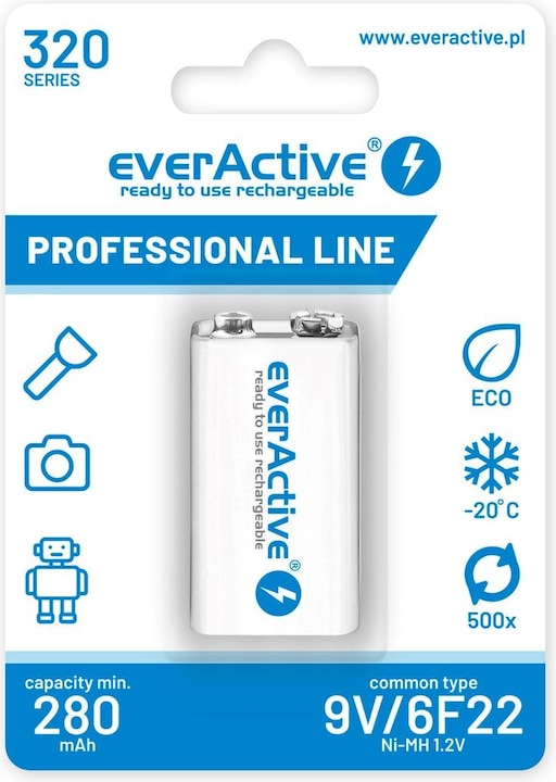 Actual product image Everactive Professional Line (1 pcs., 9V Block, 280 mAh)