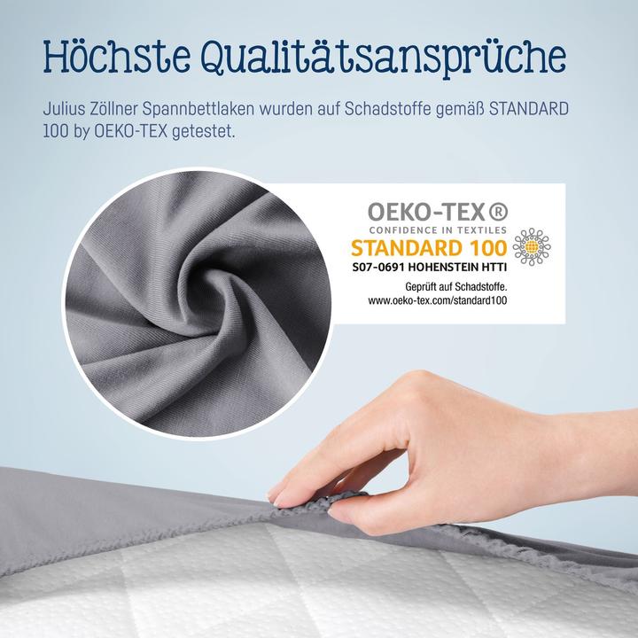 Productafbeelding Julius Zöllner Vast laken Jersey Antraciet 70 x 140 cm (70 x 140 cm)
