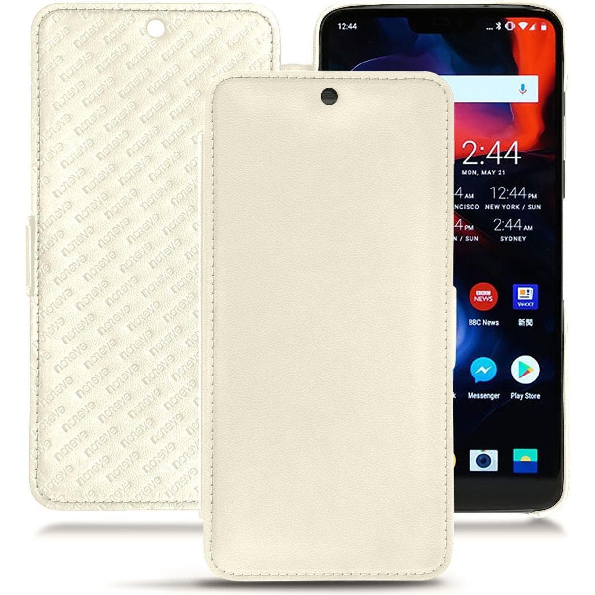 Noreve Lederschutzhülle horizontal (OnePlus 6), Smartphone Hülle, Weiss
