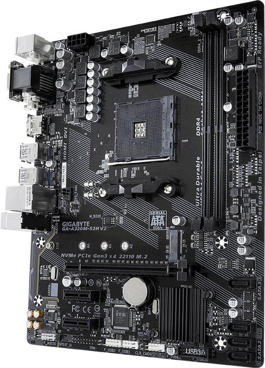 Produktbild Gigabyte GA-A320M-S2H V2 AM4 A320 MATX (AM4, AMD SoC, mATX)