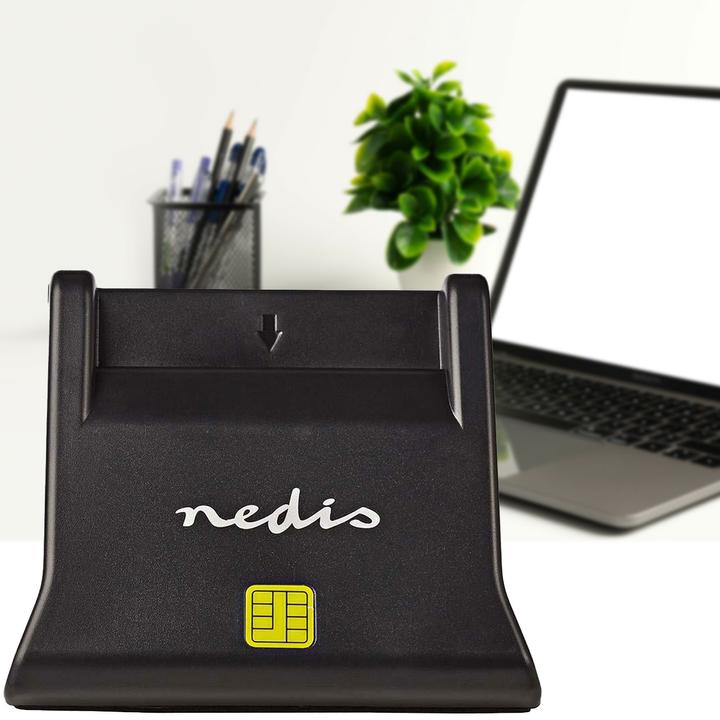 Produktbild Nedis RDRU2SM3BK Intelligenter Kartenleser, Schwarz, USB 2.0 (USB 2.0)