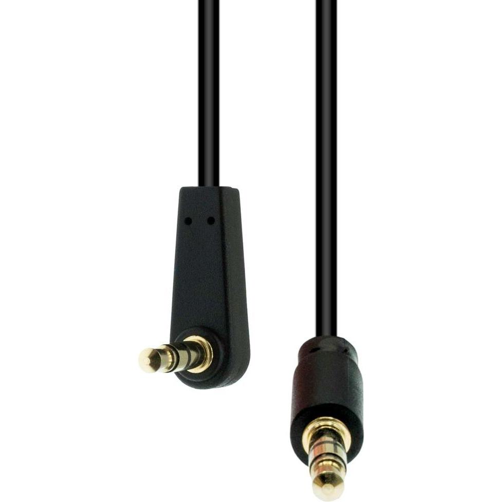 ProXtend Mini-Jack 3-Pin Angled Slim Cable M-M Black 1M (1 m), Audio Kabel