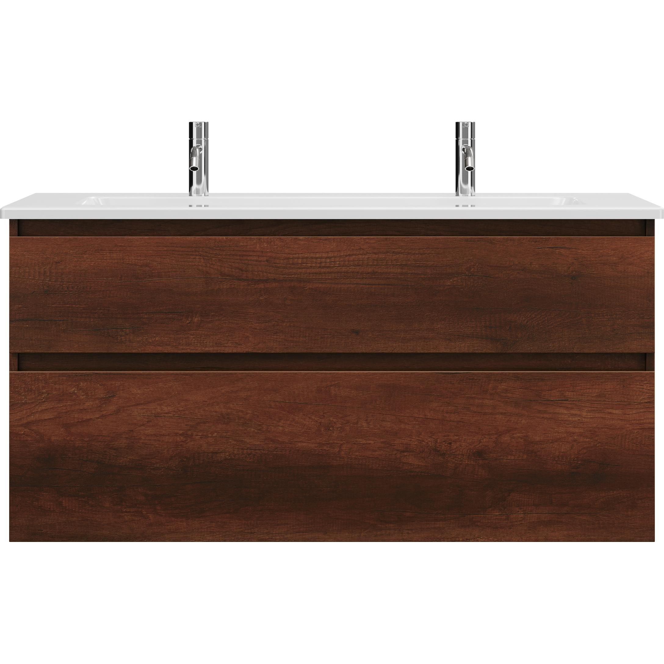 burgbad, Badmöbelset, Lin20 Keramik-Waschtisch Farbe Weiss Glänzend mit 2 Armaturbohrungen inklusive Waschtischun