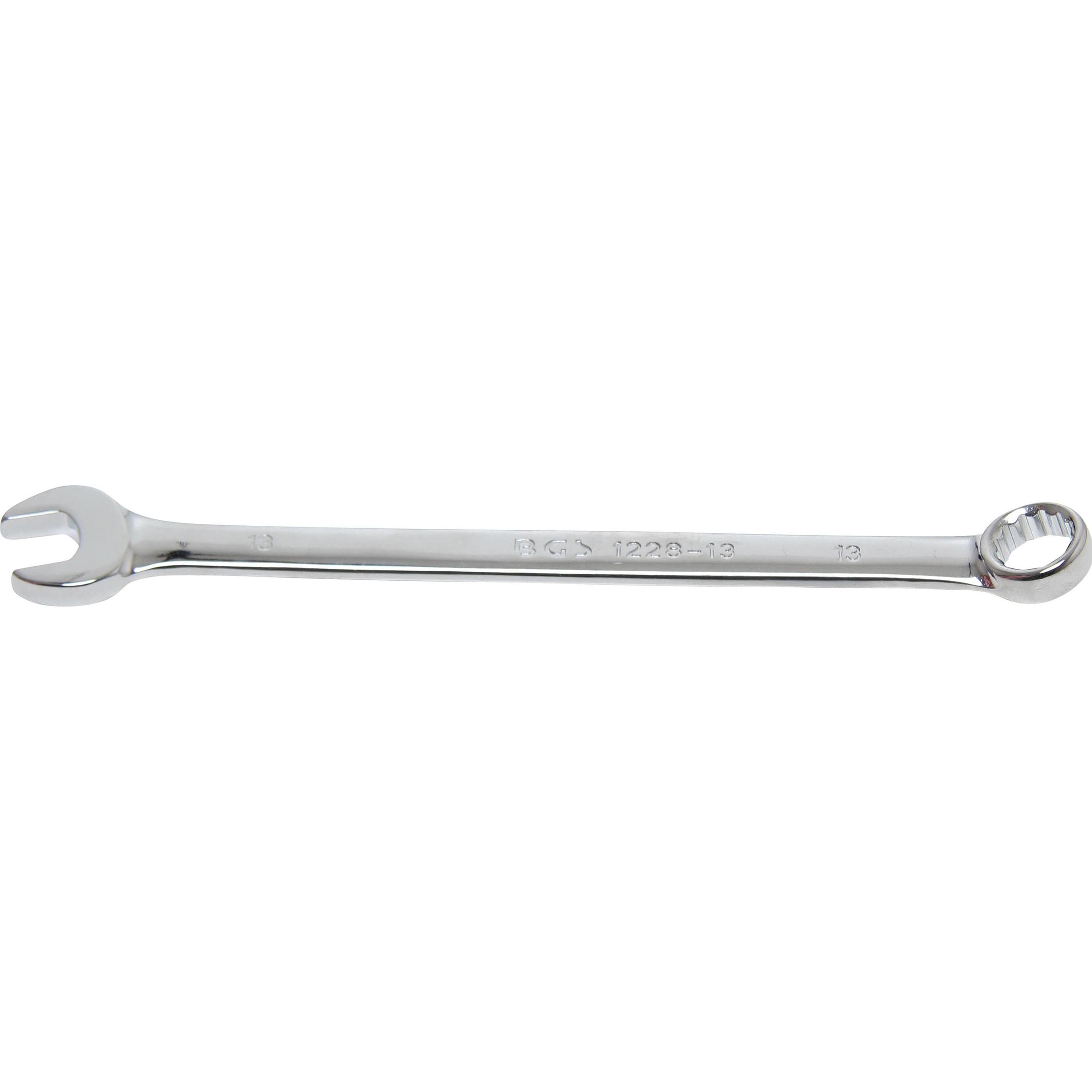 BGS, Schraubenschlüssel, Maul-Ringschlüssel extra lang SW 13 mm (13 mm)