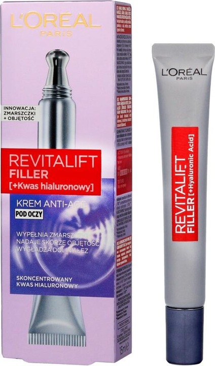 Produktbild L'Oréal Paris L'Oréal Revitalift Filler (HA) eye cream 15ml (Fluid, 15 ml, Tag + Nacht)