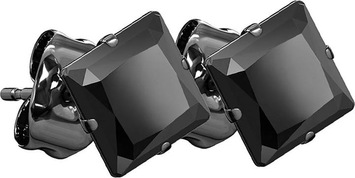 Immagine prodotto Star Piercing Orecchini a perno neri con cristallo quadrato nero (senza ottone, Acciaio chirurgico 316L)
