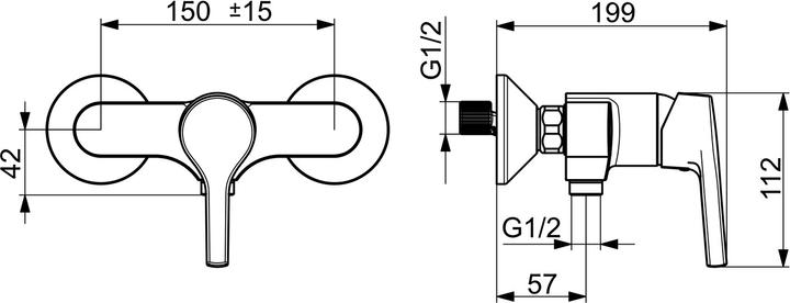 Produktbild Hansa HANSAPALENO Duscharmatur, Einhebelmischer, chrom