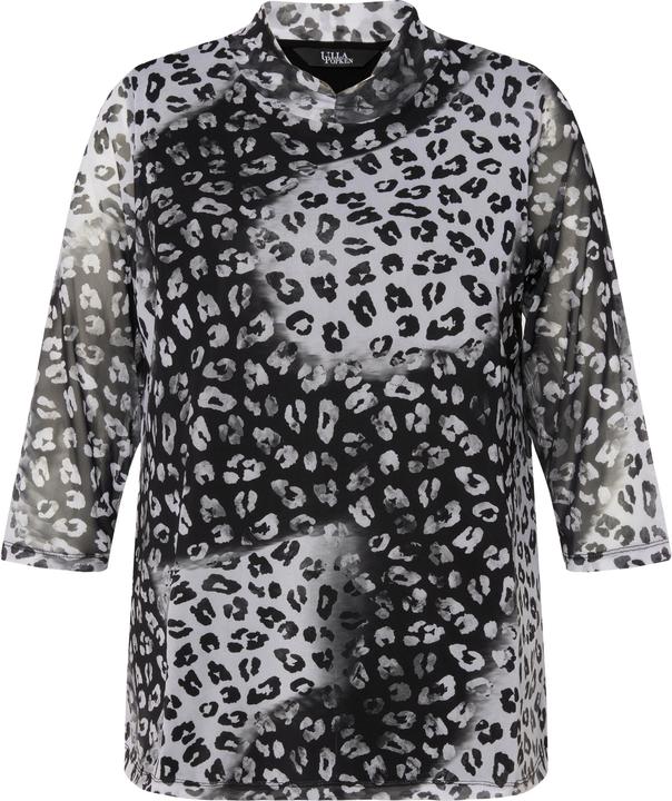Immagine prodotto Ulla Popken Maglia dal taglio svasato in mesh con collo alto e maniche a 3/4 (46, 48)