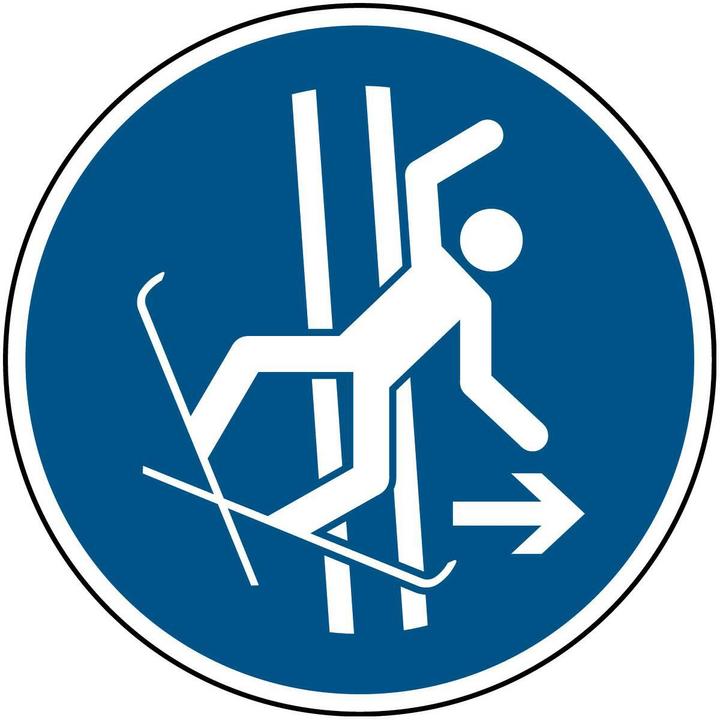 Actual product image Brady ISO safety sign - Leave the towing lane immediately in the event of a fall