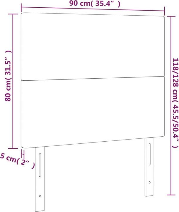 Image du produit vidaXL LED Kopfteil (90 x 5 x 128 cm)
