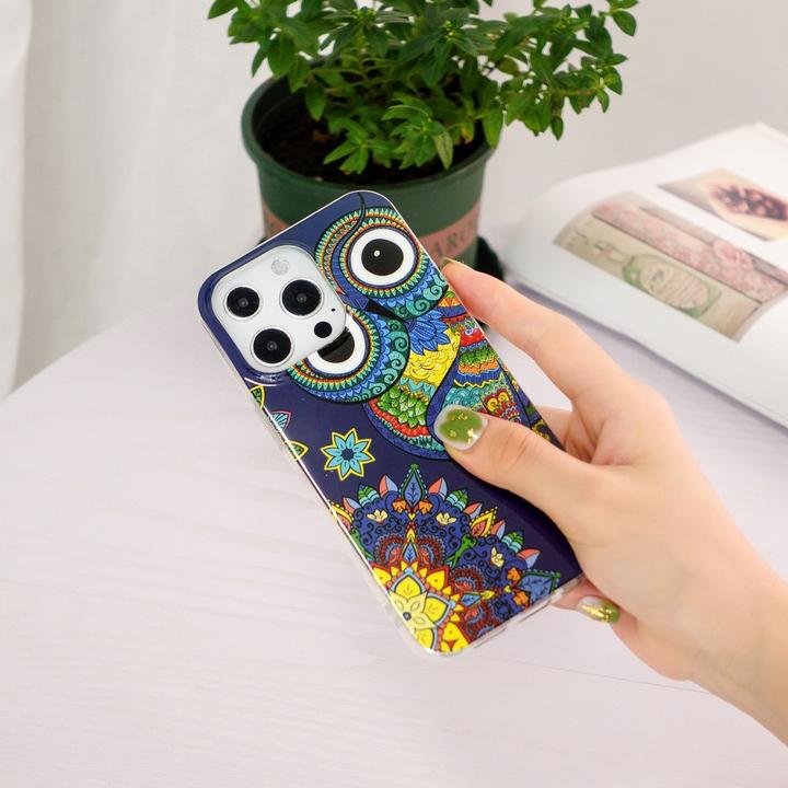 Actual product image Ueli Express iPhone 15 Pro Max Glow Glow Rubber Protective Case Owl (Apple iPhone 15 Pro Max)