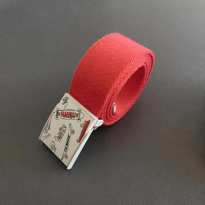 Produktbild Only-Bags.Store 1 PC Jugendgürtel, verdicktes buntes Segeltuch, kreativer Strassengürtel, austauschbare Schnalle