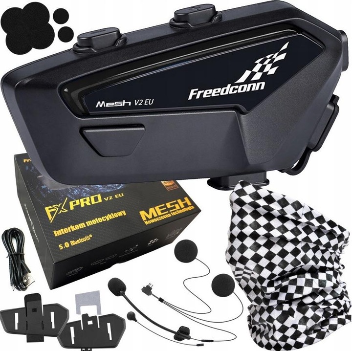 Produktbild FreedConn Interkom motocyklowy FreenConn FX Pro V2 EU MESH (1er Set)