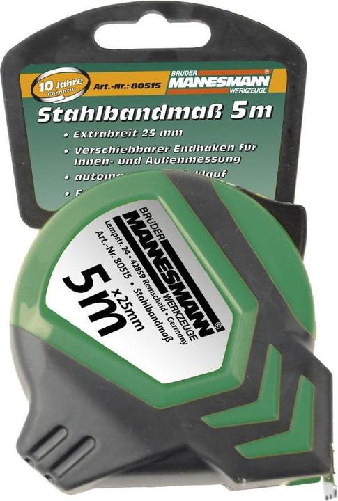 Actual product image Mannesmann Tape size 5 m x 25 mm, housing green/black (5 m)