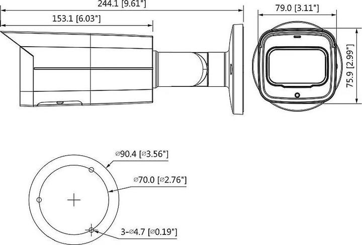 Produktbild Dahua CCTV 5MP IR Fixed-focal Bullet WizMind Network Camera, DH-IPC-HFW5541TP-AS-PV-0360B