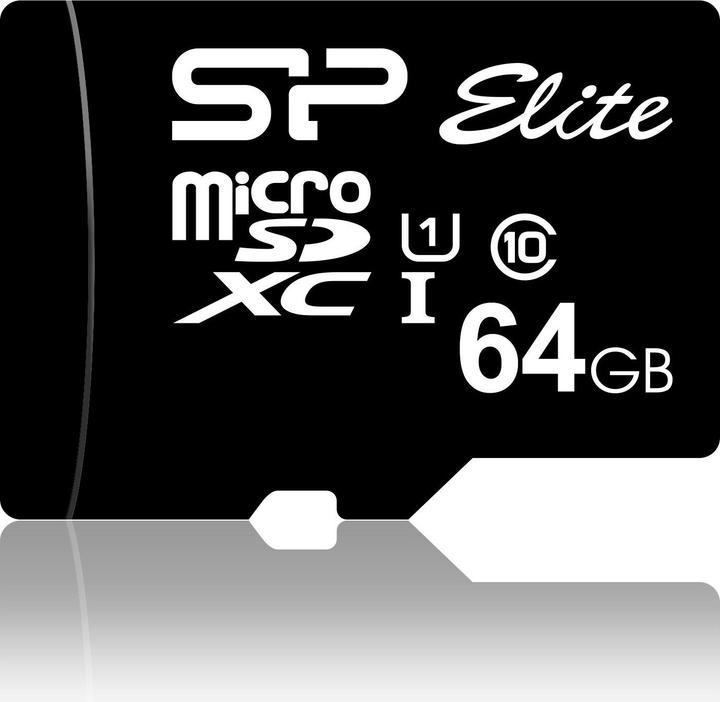 Immagine prodotto Silicon Power Elite UHS-I 64GB microSDXC Ad. SP064GBSTHBU1V10SP (64 GB, microSDXC, U1, UHS-I)