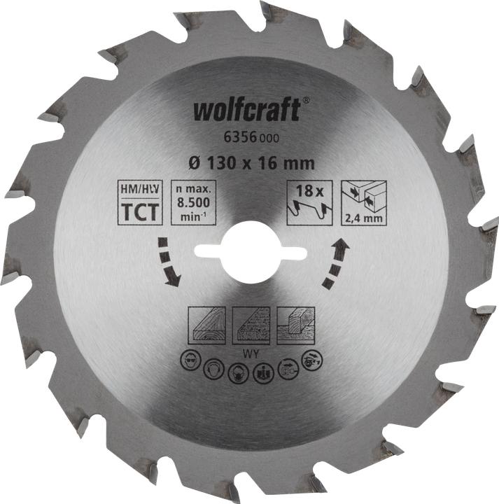 Produktbild wolfcraft 1 Kreissägeblatt HM, 18 Zähne ø130mm
