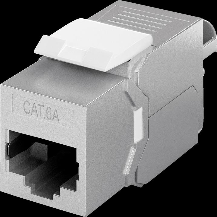 Actual product image Goobay Keystone RJ45 module CAT 6A, STP, slim-line (Keystone module)