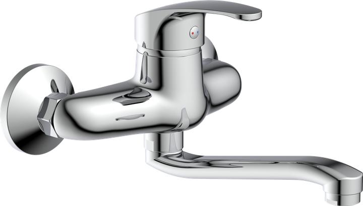 Produktbild Schütte Wasserhahn Küche ORAZI Wand-Spültischarmatur Chrom Wandmontage Schwenkbar 36760