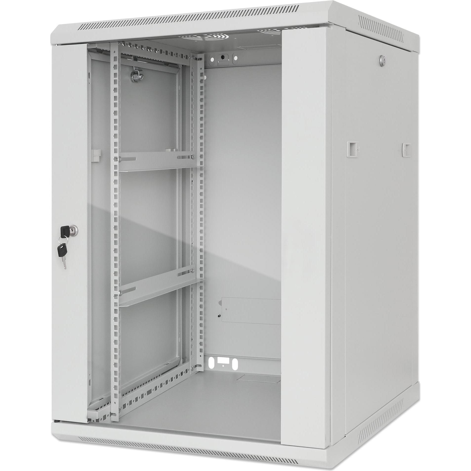 Intellinet 19" Wandverteiler (15 HE, 19 Zoll Rack), Serverschrank, Grau