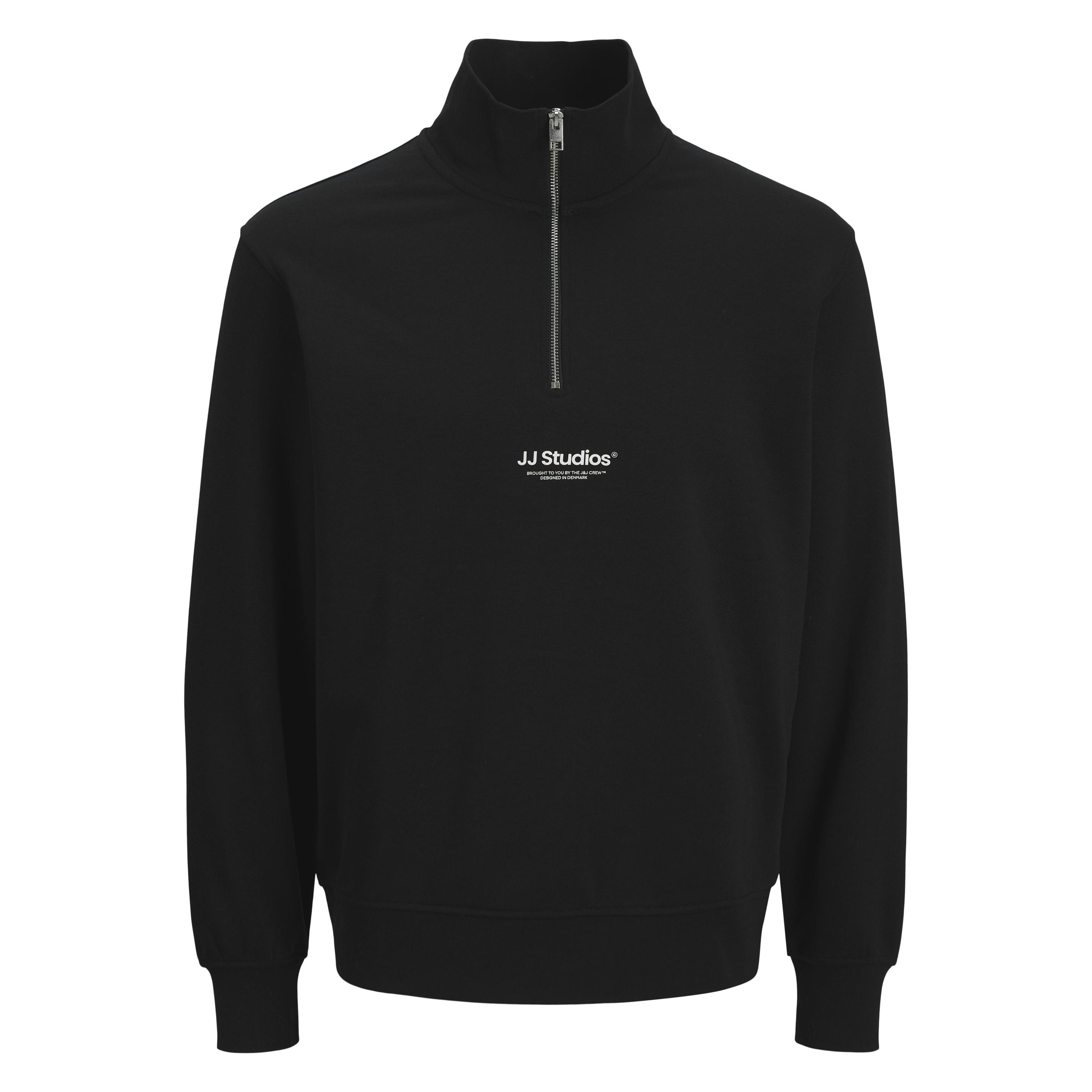 Jack & Jones, Herren, Pullover, Jjesoho Sweat Quarter Zip Hn Noos, Schwarz, (S)