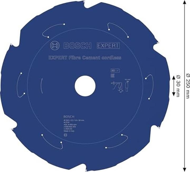 Produktbild Bosch Professional Zubehör EXPERT Fiber Cement Kreissägeblatt, 250x30 mm, T6