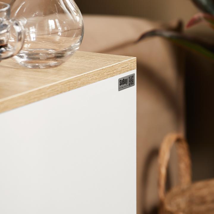 Produktbild SoBuy Nachttisch mit 2 Schubladen (20 x 60 x 35 cm)