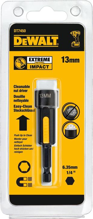 Productafbeelding DeWalt Dopsleutel mag. 1/4inch 13x75mm (13 mm)